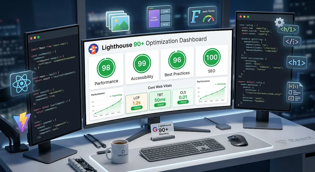 Lighthouse 90+ Score: How I Optimize Every React Project for Performance