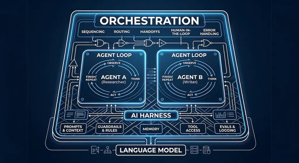 AI Harness vs AI Agent vs AI Orchestration: What's the Difference?